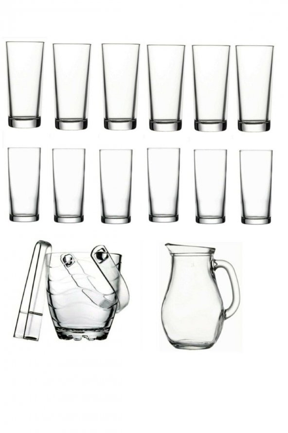 Paşabahçe rakı bardak ve 15 prç. rakı bardağı ve buz kovası seti