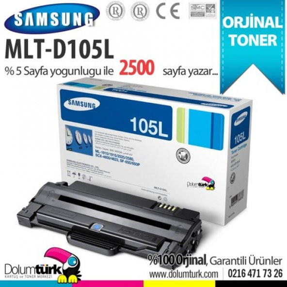 Samsung 105 / MLT-D105L / ML-1910 / ML-1915 / SCX-4623 / SCX-4600 / SF-650 Orjinal Toner ürün görseli