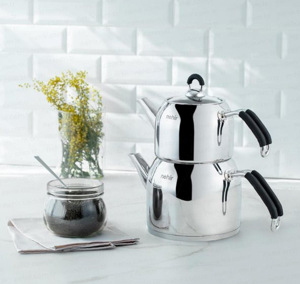 Nehir Modern Maxi Çelik Çaydanlık Takımı