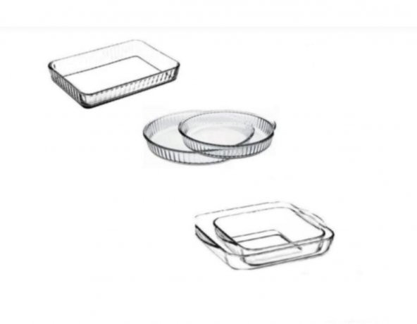 Paşabahçe borcam fırın tepsisi - 5 li borcam set