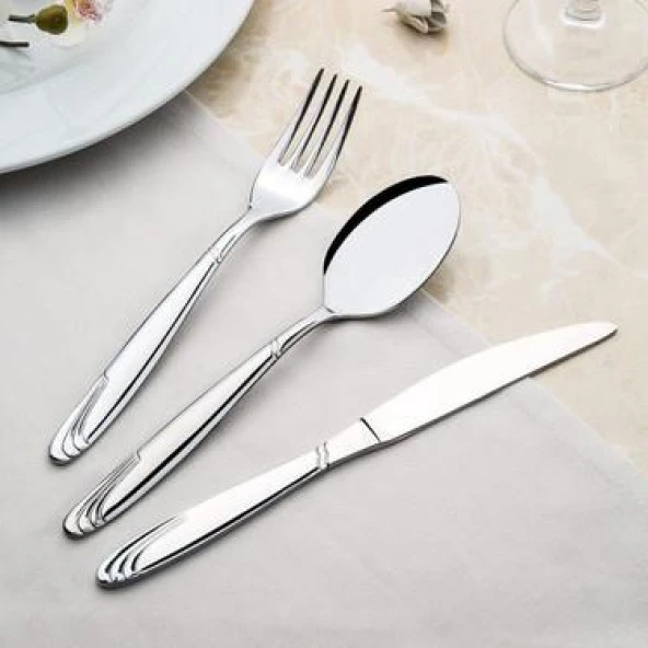 Nehir Lizbon 89 Prç, Çatal Kaşık Bıçak Takımı Seti Kutulu ürün görseli 1