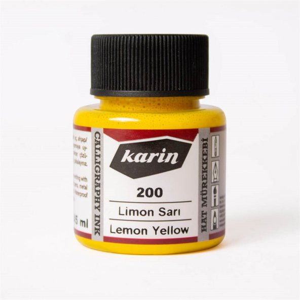 Karin Hat Mürekkebi N:200 Limon Sarı 45ml - 1