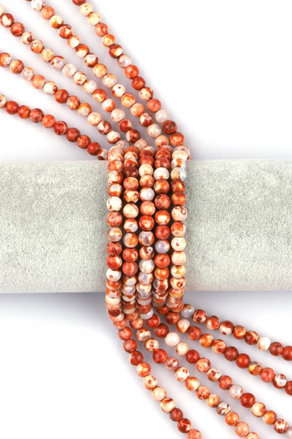 Turuncu Crazy Akik Doğal Taş Dizi Küre Kesim ürün görseli