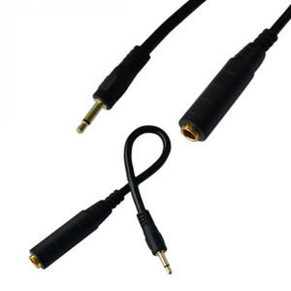 3.5 mm Mono Erkek - 6.3 mm Dişi Çevirici Kablo 30 cm