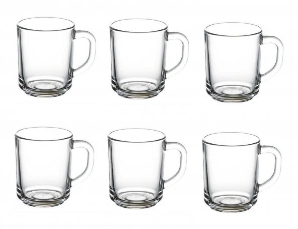 Paşabahçe 55029 6 lı cam kulplu kupa bardak - kupa bardağı ürün görseli 1