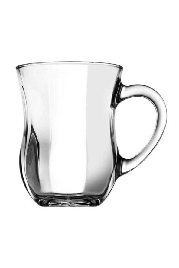 Paşabahçe kulplu kupa ayran bardağı 4 lü su meşrubat bardağı - Resim 2