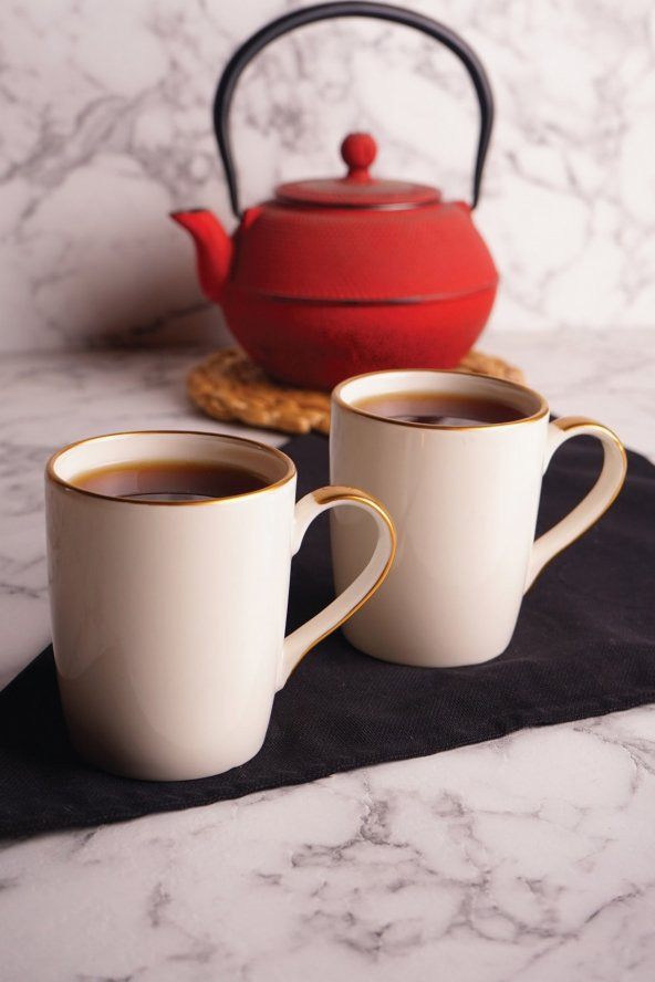 Bambum magie fine porselen kupa bardak -2 li kupa bardağı gold