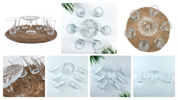 Paşabahçe diamond kahve yanı su bardağı - 7 prç. kahve sunum seti takımı - 3
