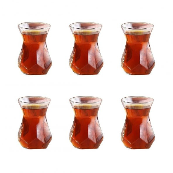 Lav alya çay bardağı - 6 lı modern çay bardak