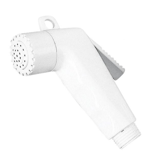 Shower Head, ABS, Short, 1/2" Thr. w/o Hose, White