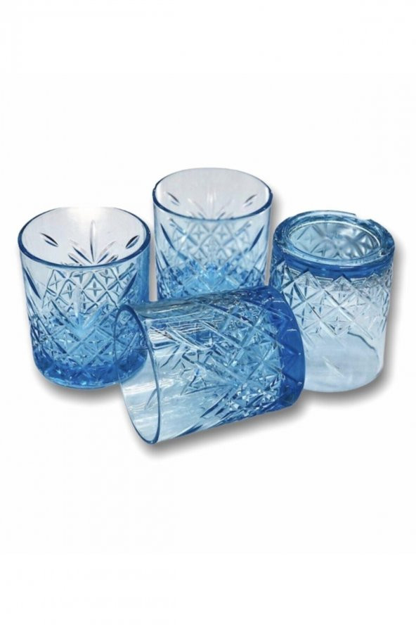 Paşabahçe timeless 4 lü viski bardak - viski meşrubat bardağı 52790 turkuaz