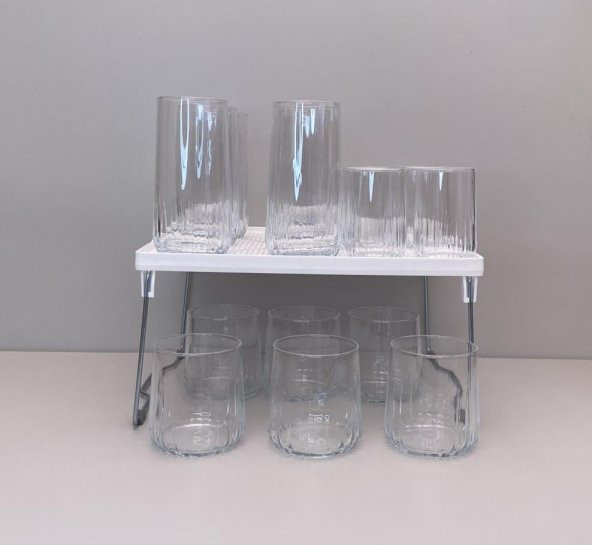 Paşabahçe nova bardak seti takımı 19 prç. standlı su meşrubat bardağı 3 boy sade ürün görseli 1