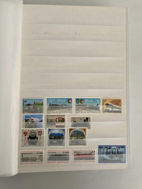 Tren Temalı Pul Koleksiyonu Albümü 630 Adet - Yabancı Pul 038 - Resim 3