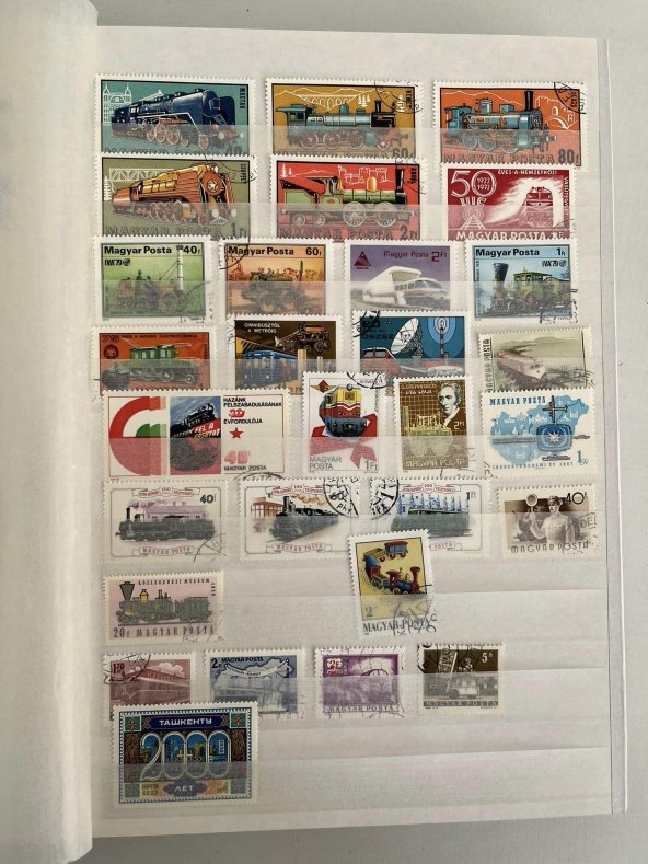 Tren Temalı Pul Koleksiyonu Albümü 630 Adet - Yabancı Pul 038 - Resim 6