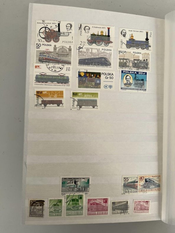 Tren Temalı Pul Koleksiyonu Albümü 630 Adet - Yabancı Pul 038 - Resim 7