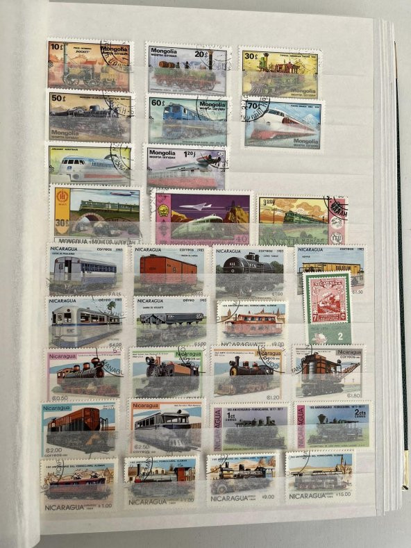 Tren Temalı Pul Koleksiyonu Albümü 630 Adet - Yabancı Pul 038 - Resim 12