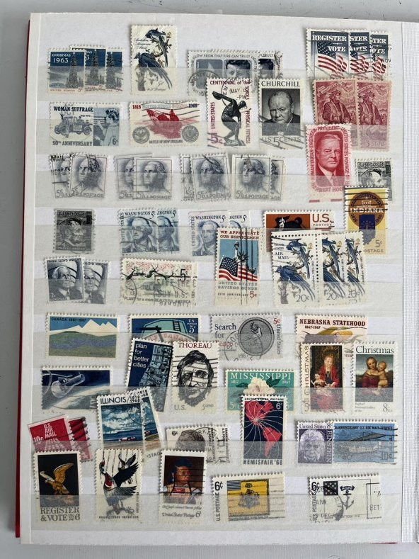 Amerika Pul Koleksiyonu Albümü 780 Adet - Yabancı Pul 056 - Resim 12