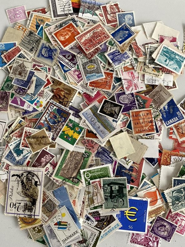 Damgalı Dünya Pulu Lotu 200 Adet - Yabancı Posta Pulu - Resim 2