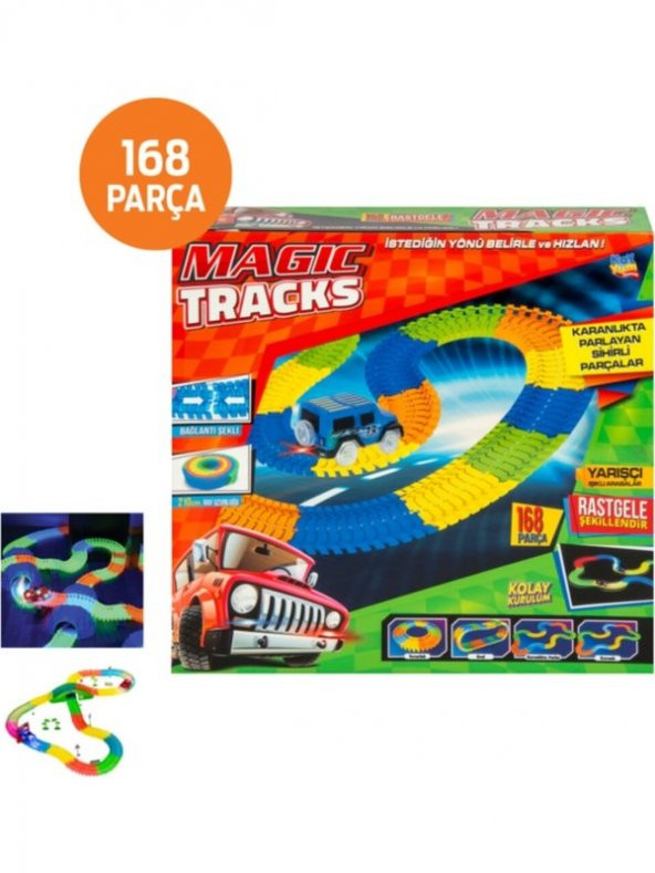 Magic Tracks Hareketli Raylar 168 Parça Oyuncak Araba Setleri - 1