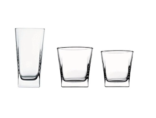 Paşabahçe carre su seti takımı - 18 prç. su meşrubat bardağı seti 3 boy ürün görseli 1