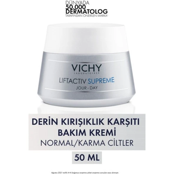 Vichy Liftactiv Supreme Kırışıklık Karşıtı Gündüz Bakım Kremi Hyalüronik Asit ile Yağlı Ciltlere 50 ml