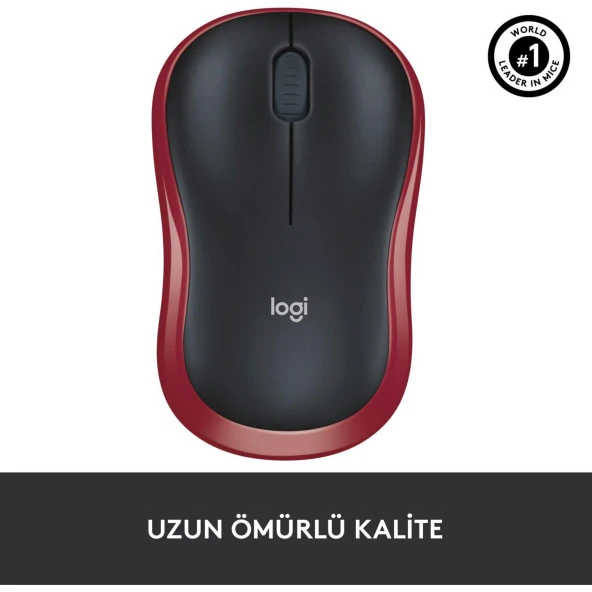 Logitech USB Alıcılı Kompakt Kablosuz Mouse Kırmızı - Resim 7