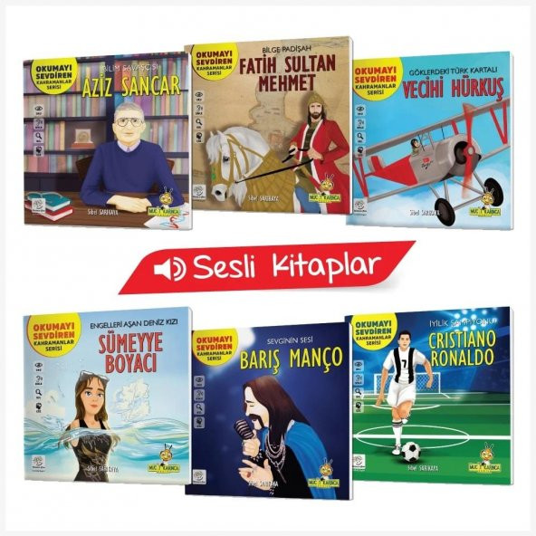 Çocuklara Okumayı Sevdiren Kahramanlar Seti 6 Kahraman Hikayesi OKU, DİNLE, BUL, ÇÖZ Sesli Kitaplar