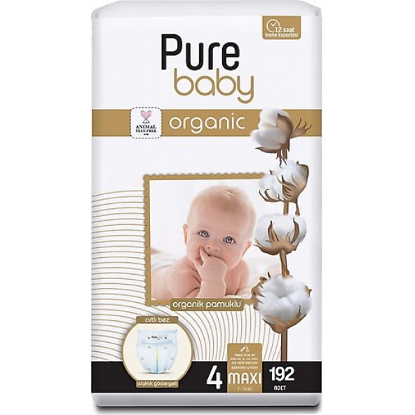 Pure Baby 4 Numara Maxi 192'li Bebek Bezi