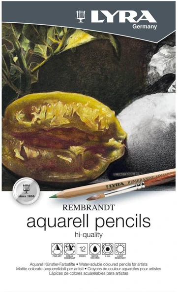 LYRA Rembrandt Aquarell Artists 12'li Sulandırılabilir Kalem Seti / L2011120 ürün görseli