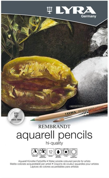 LYRA Rembrandt Aquarell Artists 12'li Sulandırılabilir Kalem Seti / L2011120