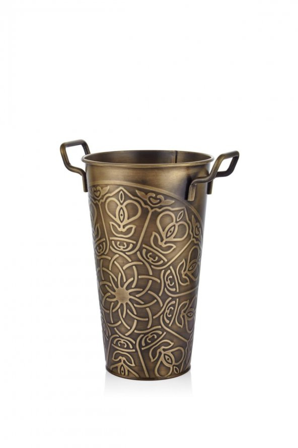 The mia vazo - 40 cm galvaniz vazo şemsiyelik gold renk
