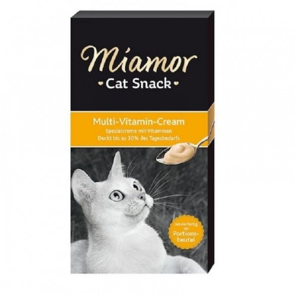Miamor Cream Multi-Vitamin Ek Besin ve Kedi Ödül Maması 6x15 Gr