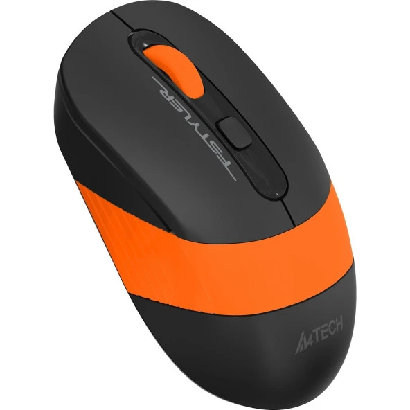 A4 Tech Nano Alıcı Kablosuz Optik 2000 Dpi Enerji Korumalı Mouse - Siyah/Turuncu - Resim 2