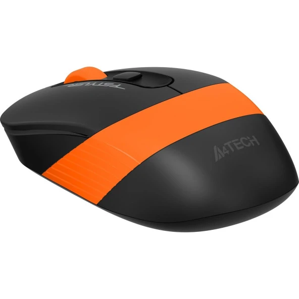 A4 Tech Nano Alıcı Kablosuz Optik 2000 Dpi Enerji Korumalı Mouse - Siyah/Turuncu - Resim 5