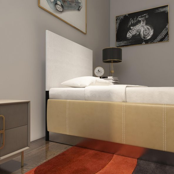 Kenzlife yatak baza başlığı ziba 090 cm genişlik byz tek kişilik başlık 100 cm yükseklik