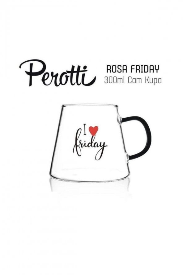 Perotti rose friday cam kulplu bardak - kupa bardağı 300 ml.