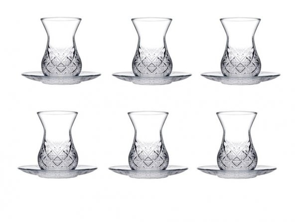 Paşabahçe Timeless Kesme Kristal Çay Bardağı Seti Takımı - 12 Parça Çay Seti 96992