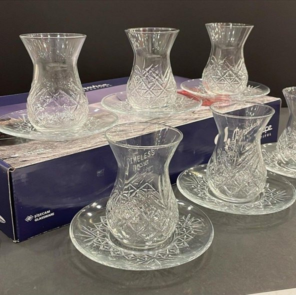 Paşabahçe Timeless Kesme Kristal Çay Bardağı Seti Takımı - 12 Parça Çay Seti 96992 - 3