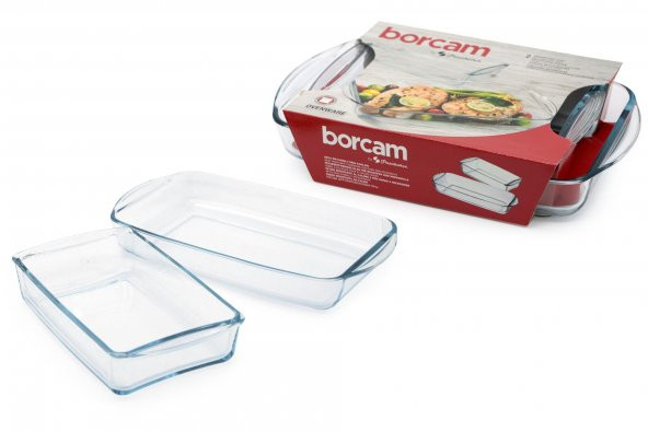 Paşabahçe 2 li dikdörtgen borcam seti -  borcam fırın tepsisi 159190 - 5