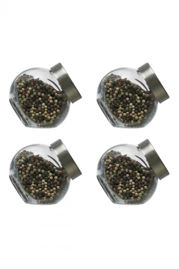 Paşabahçe bella 4 lü mini baharatlık takımı - mini cam kavanoz metal kapak