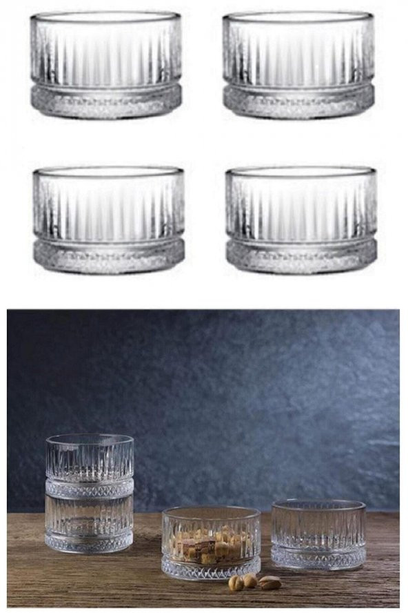 Paşabahçe elysia ayaklı kadeh bardak- sunum bardağı - çerezlik kasesi seti 8 parça - 5