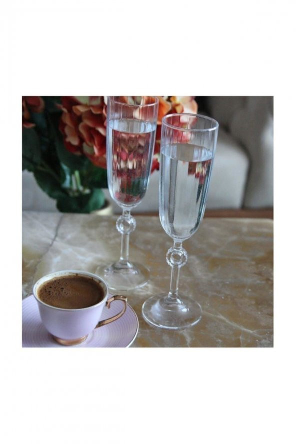 Paşabahçe 440313 Amore 6 Lı Şampanya Bardağı Ayaklı Kadeh - Kahve Yanı Su Bardağı