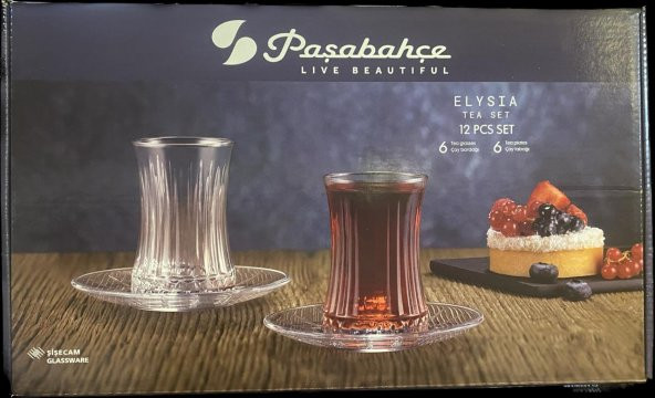 Paşabahçe elysia kristal çay bardağı seti takımı - 12 parça çay seti 950054 - 2