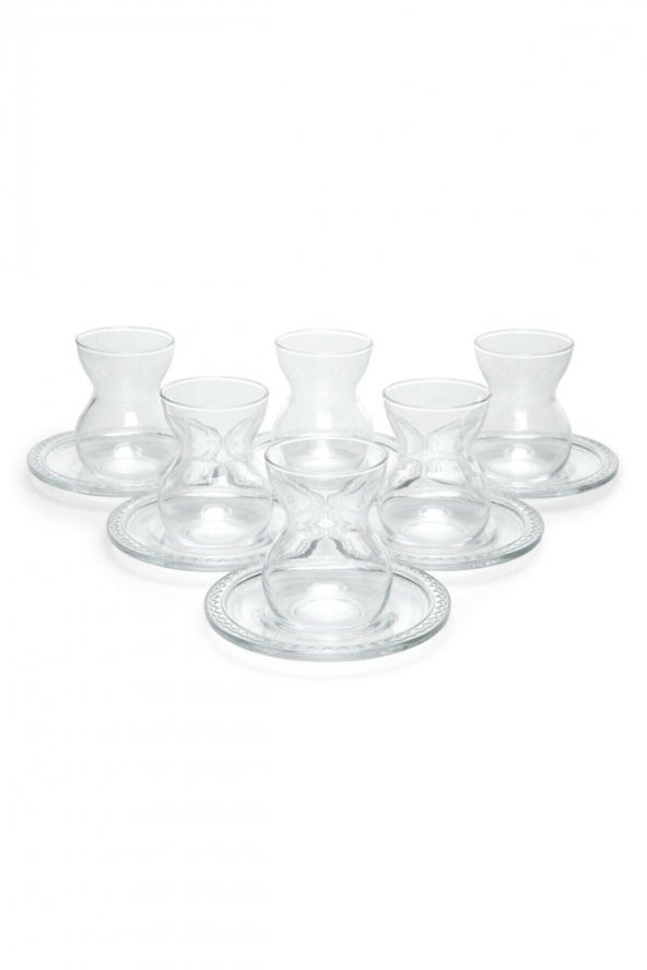 Paşabahçe etnik 12 parça çay seti takımı - çay bardağı takımı seti 96575 - 4