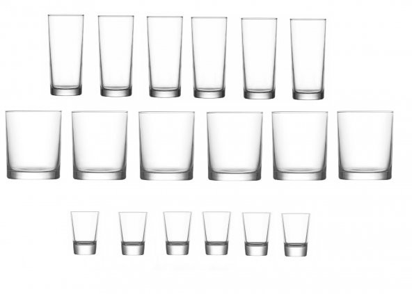 Lav rakı viski shot bardağı takımı 18 prç. bardak seti