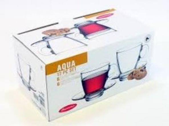 Paşabahçe 95040 aqua cam çay fincanı seti - nescafe fincanı - 2