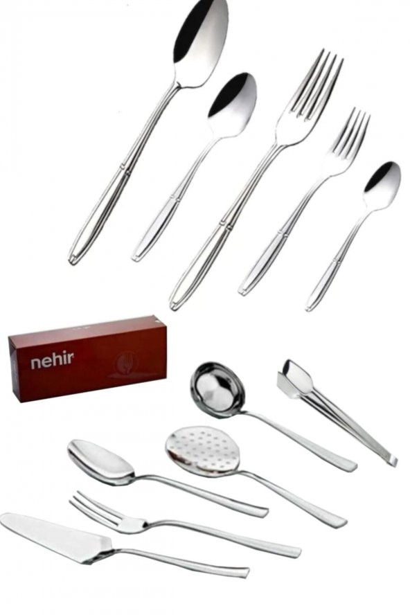 Nehir buket kaşık çatal takımı - 66 prç. kaşık çatal takımı seti (bıçaksız) - 4
