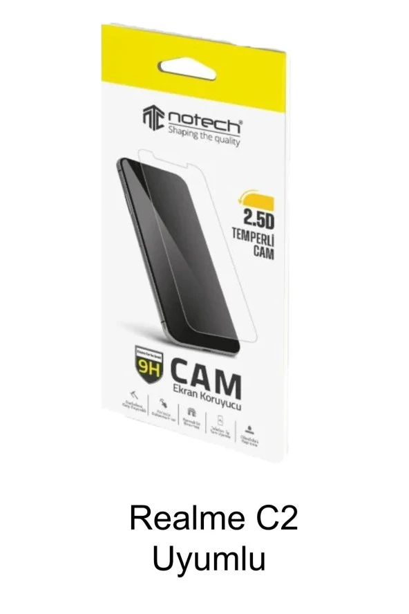 Realme C2 Uyumlu Temperli Cam Ekran Koruyucu