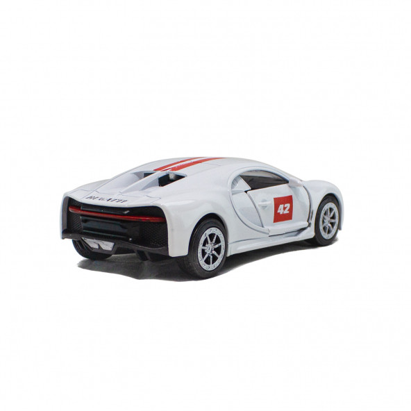 Metal Oyuncak Araba Bugatti Çek Bırak 12 Cm Beyaz - 3