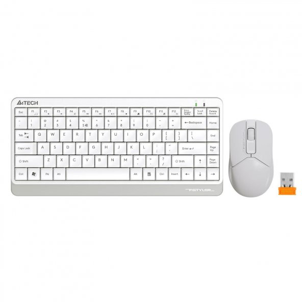 A4 Tech 2.4Ghz Kablosuz Mini FN Multimedya Klavye Mouse Seti Beyaz